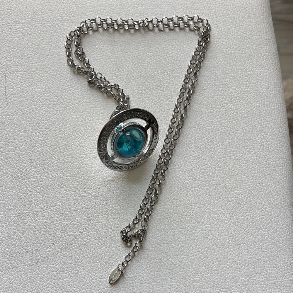 Vivienne Westwood Silver and Blue Necklace